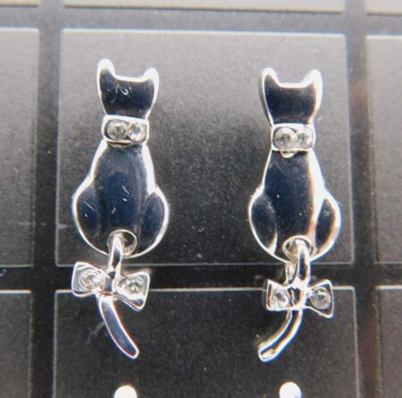 Náušnice ve tvaru kočky s krystaly Swarovski®