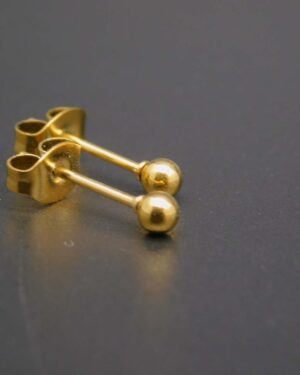 Náušnice Kulička 3 mm na puzetě (CH Gold)