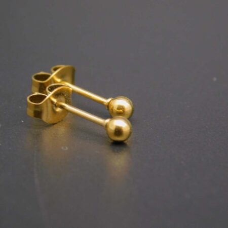 Náušnice Kulička 3 mm na puzetě (CH Gold)