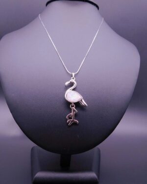Náhrdelník s komponentem Swarovski® Plameňák Rose Water Opal