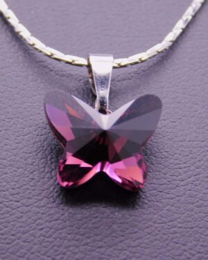 Náhrdelník s komponentem Swarovski® Motýlek vel. 12 Ametyst