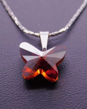 Náhrdelník s komponentem Swarovski® Motýlek vel. 12 Red Magma