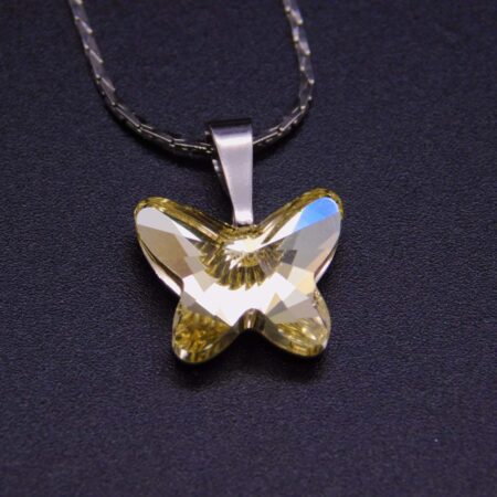 Náhrdelník s komponentem Swarovski® Motýlek vel. 12 Jonquil - Obrázek 2