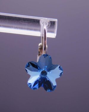 Náušnice s komponentem Swarovski® Pomněnka vel. 10 na klapce Aquamarine