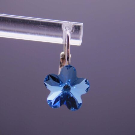 Náušnice s komponentem Swarovski® Pomněnka vel. 10 na klapce Aquamarine - Obrázek 2
