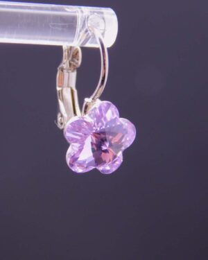 Náušnice s komponentem Swarovski® Pomněnka vel. 10 na klapce Violet