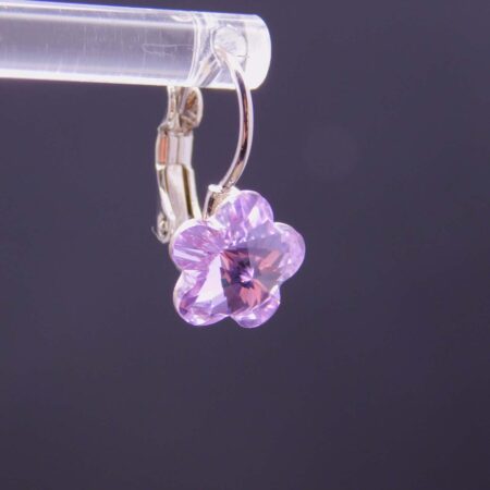 Náušnice s komponentem Swarovski® Pomněnka vel. 10 na klapce Violet