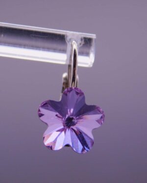Náušnice s komponentem Swarovski® Pomněnka vel. 10 na klapce Violet