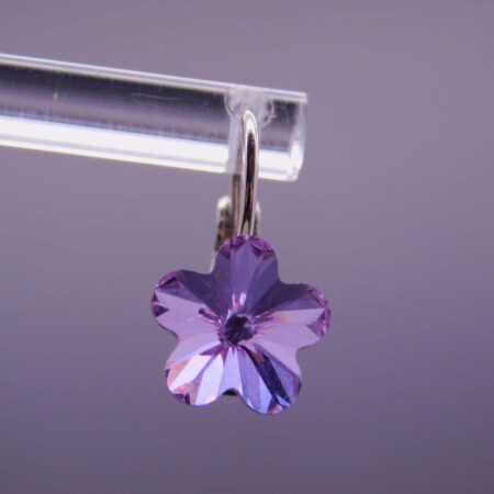 Náušnice s komponentem Swarovski® Pomněnka vel. 10 na klapce Violet - Obrázek 3