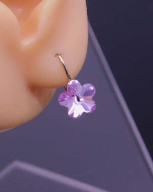 Náušnice s komponentem Swarovski® Pomněnka vel. 10 na klapce Violet