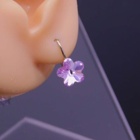Náušnice s komponentem Swarovski® Pomněnka vel. 10 na klapce Violet - Obrázek 4