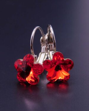 Náušnice s komponentem Swarovski® Pomněnka vel. 10 na klapce Light Siam