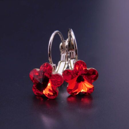 Náušnice s komponentem Swarovski® Pomněnka vel. 10 na klapce Light Siam