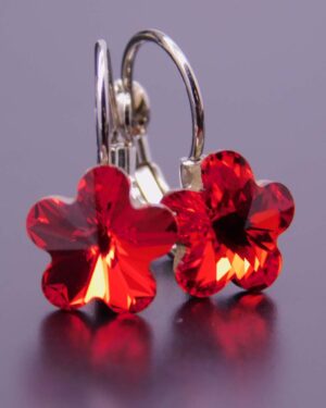 Náušnice s komponentem Swarovski® Pomněnka vel. 10 na klapce Light Siam