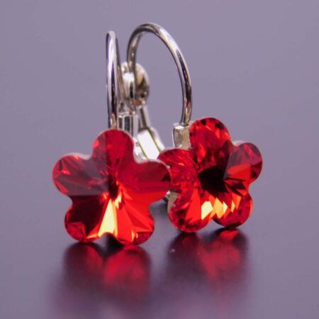Náušnice s komponentem Swarovski® Pomněnka vel. 10 na klapce Light Siam - Obrázek 4
