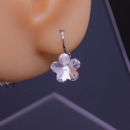 Náušnice s komponentem Swarovski® Pomněnka vel. 10 na klapce Crystal - Obrázek 4