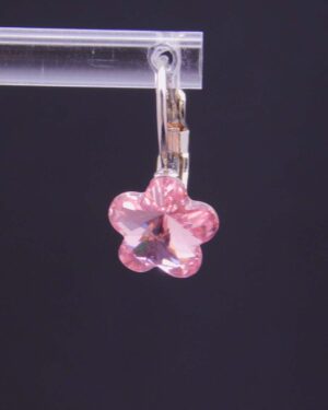 Náušnice s komponentem Swarovski® Pomněnka vel. 10 na klapce Light Rosa