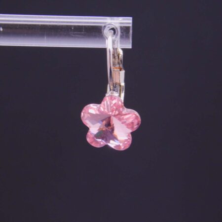 Náušnice s komponentem Swarovski® Pomněnka vel. 10 na klapce Light Rosa - Obrázek 3