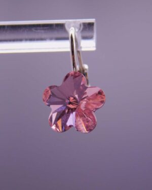 Náušnice s komponentem Swarovski® Pomněnka vel. 10 na klapce Light Rosa