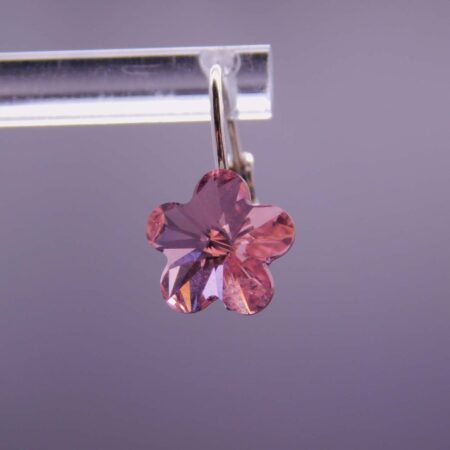 Náušnice s komponentem Swarovski® Pomněnka vel. 10 na klapce Light Rosa - Obrázek 2