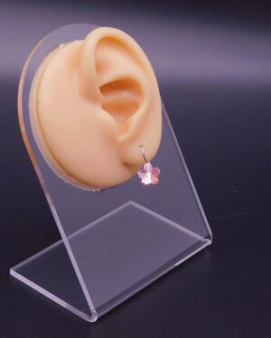 Náušnice s komponentem Swarovski® Pomněnka vel. 10 na klapce Light Rosa