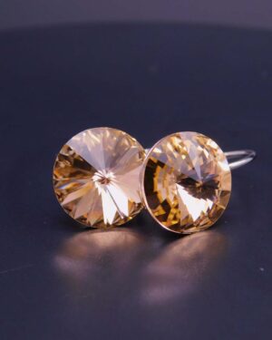 Náušnice s komponentem Swarovski® Rivoli vel. 12 na klapce Light Peach