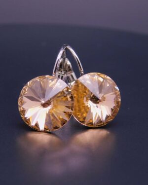 Náušnice s komponentem Swarovski® Rivoli vel. 12 na klapce Light Peach