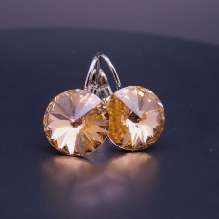 Náušnice s komponentem Swarovski® Rivoli vel. 12 na klapce Light Peach