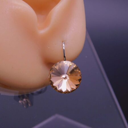 Náušnice s komponentem Swarovski® Rivoli vel. 12 na klapce Light Peach - Obrázek 3