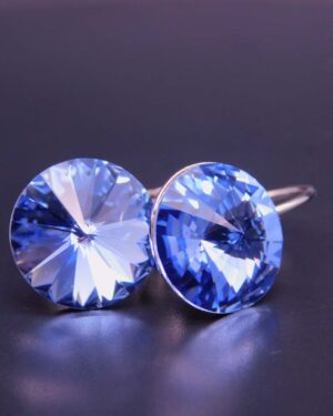 Náušnice s komponentem Swarovski® Rivoli vel. 12 na klapce Light Saphire