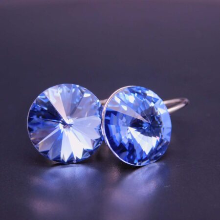 Náušnice s komponentem Swarovski® Rivoli vel. 12 na klapce Light Saphire - Obrázek 3