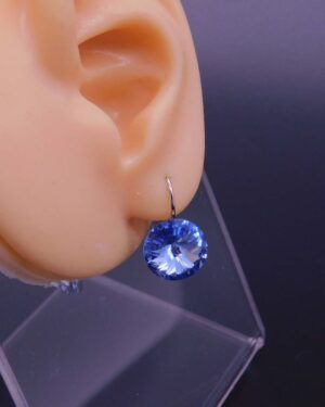 Náušnice s komponentem Swarovski® Rivoli vel. 12 na klapce Light Saphire