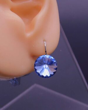 Náušnice s komponentem Swarovski® Rivoli vel. 12 na klapce Light Saphire