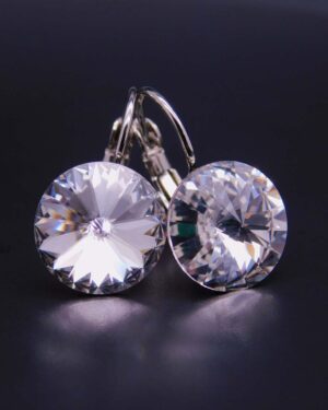 Náušnice s komponentem Swarovski® Rivoli vel. 12 na klapce Crystal