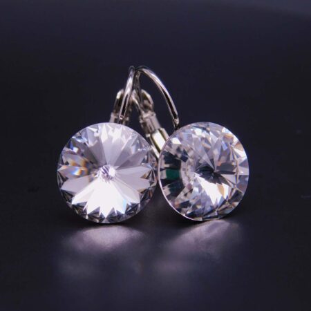 Náušnice s komponentem Swarovski® Rivoli vel. 12 na klapce Crystal