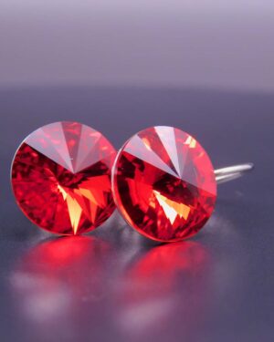 Náušnice s komponentem Swarovski® Rivoli vel. 12 na klapce Light Siam