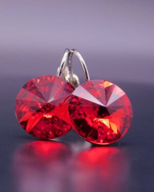 Náušnice s komponentem Swarovski® Rivoli vel. 12 na klapce Light Siam