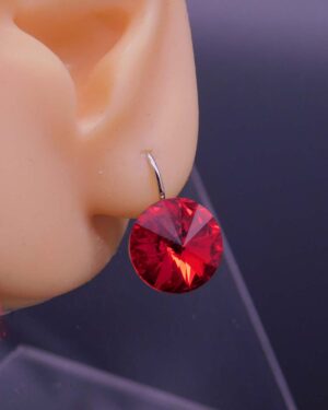 Náušnice s komponentem Swarovski® Rivoli vel. 12 na klapce Light Siam