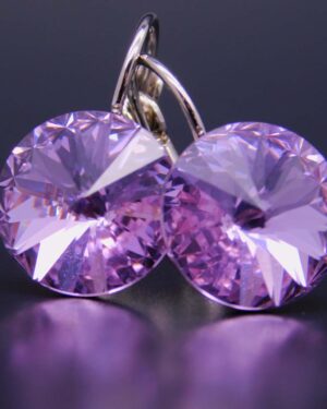Náušnice s komponentem Swarovski® Rivoli vel. 12 na klapce Violet