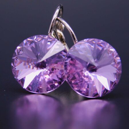 Náušnice s komponentem Swarovski® Rivoli vel. 12 na klapce Violet