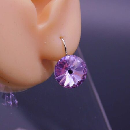 Náušnice s komponentem Swarovski® Rivoli vel. 12 na klapce Violet - Obrázek 4