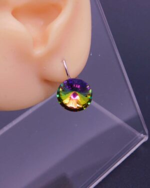 Náušnice s komponentem Swarovski® Rivoli vel. 12 na klapce Vitrail Medium