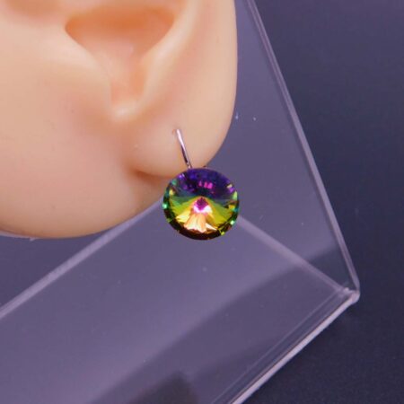 Náušnice s komponentem Swarovski® Rivoli vel. 12 na klapce Vitrail Medium - Obrázek 5