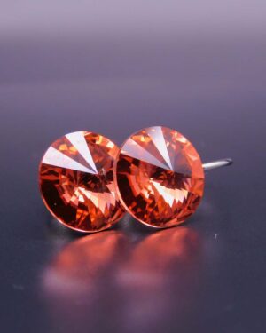 Náušnice s komponentem Swarovski® Rivoli vel. 12 na klapce Padparascha