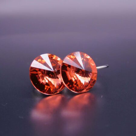 Náušnice s komponentem Swarovski® Rivoli vel. 12 na klapce Padparascha - Obrázek 4
