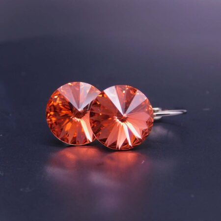Náušnice s komponentem Swarovski® Rivoli vel. 12 na klapce Padparascha - Obrázek 3
