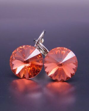 Náušnice s komponentem Swarovski® Rivoli vel. 12 na klapce Padparascha