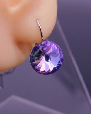 Náušnice s komponentem Swarovski® Rivoli vel. 12 na klapce Vitrail Light