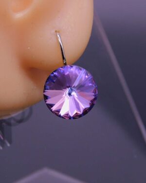 Náušnice s komponentem Swarovski® Rivoli vel. 12 na klapce Vitrail Light