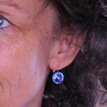 Náušnice s komponentem Swarovski® Rivoli vel. 12 na klapce Light Saphire - Obrázek 5